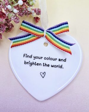 Brighten The World Inspirational Quote Ceramic Hanging Ornament