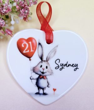 Personalised Rabbit 21st Birthday Keepsake