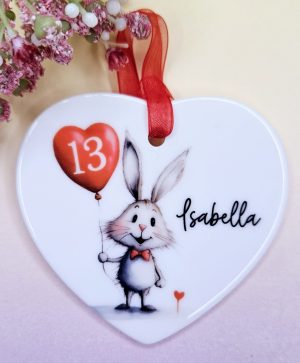 Personalised Rabbit 13th Birthday Keepsake