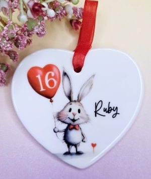 Personalised Rabbit 16th Birthday Keepsake