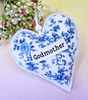 Handmade Godmother Fabric Heart Gift