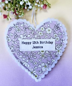 Personalised 13th Birthday Gift, Fabric Keepsake, Any Age Can Be Added