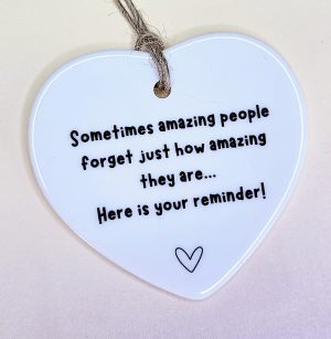 You’re Amazing Encouragement Gift Heart – Inspirational Keepsake Hanging Decoration with Gift Box & Organza Bag, Positive Thinking Present for Friend or Loved One