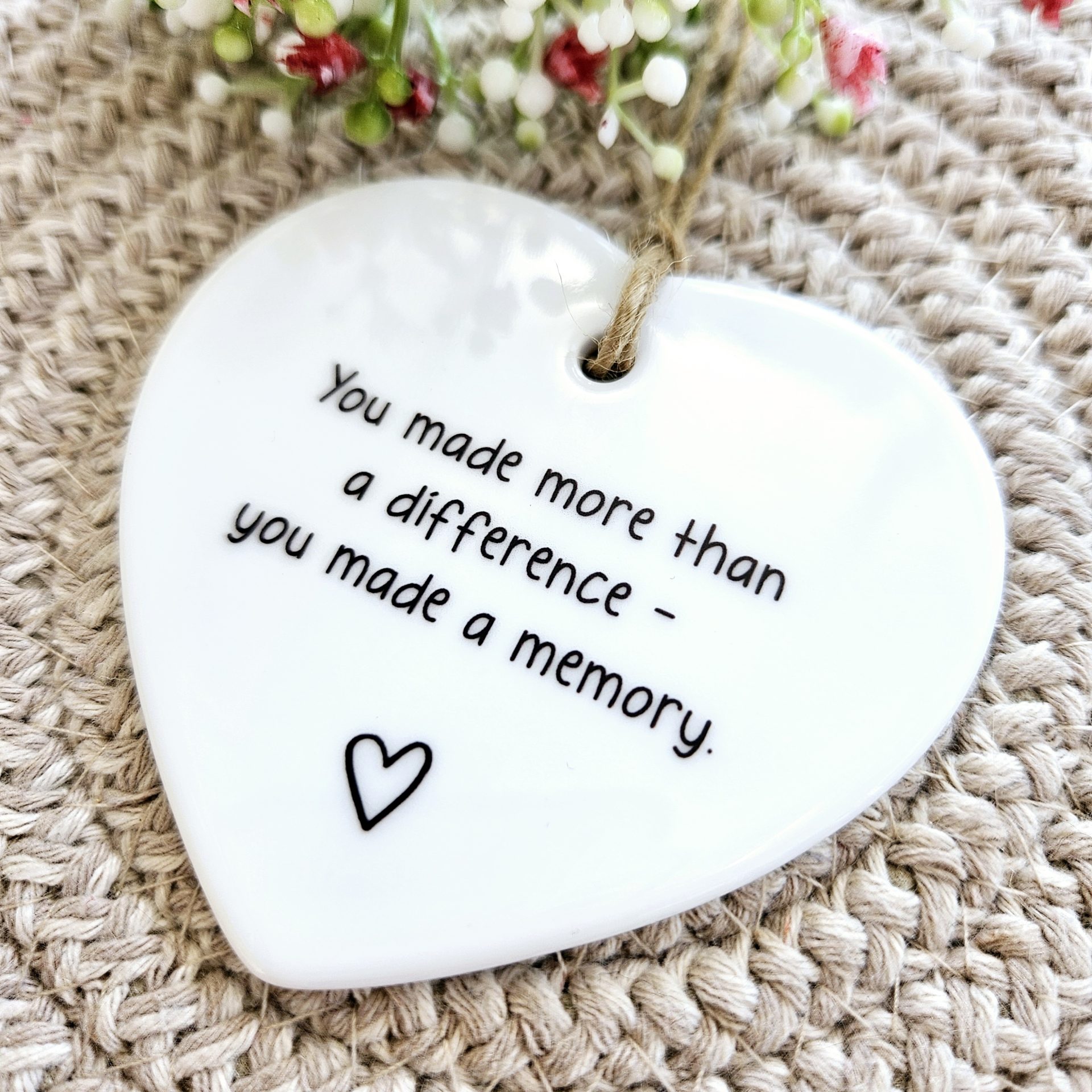 Personalised Ceramic Heart Keepsake – “You Made More Than a Difference” Gift for Teachers, Mentors & Friends - Image 3