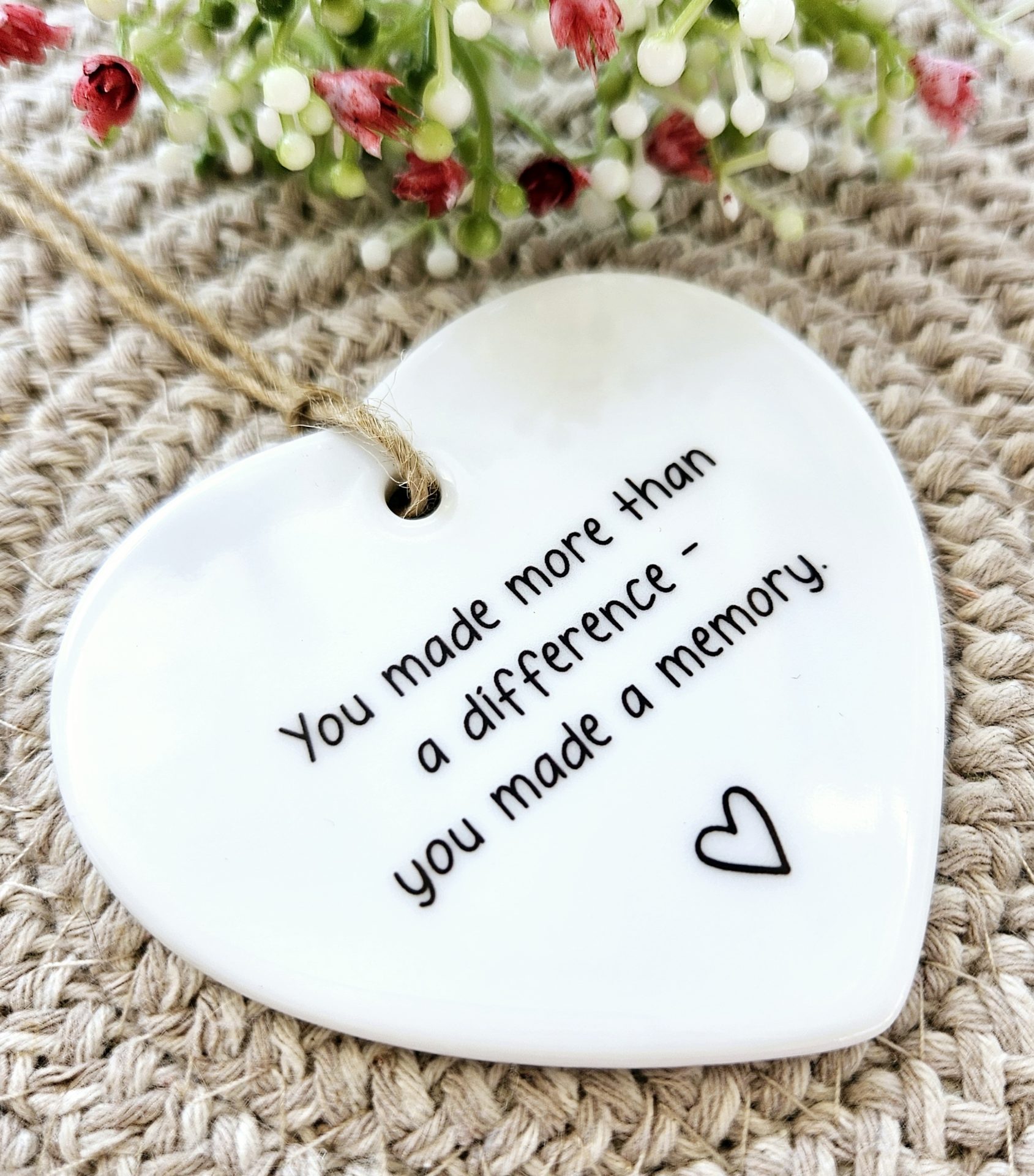 Personalised Ceramic Heart Keepsake – “You Made More Than a Difference” Gift for Teachers, Mentors & Friends - Image 4