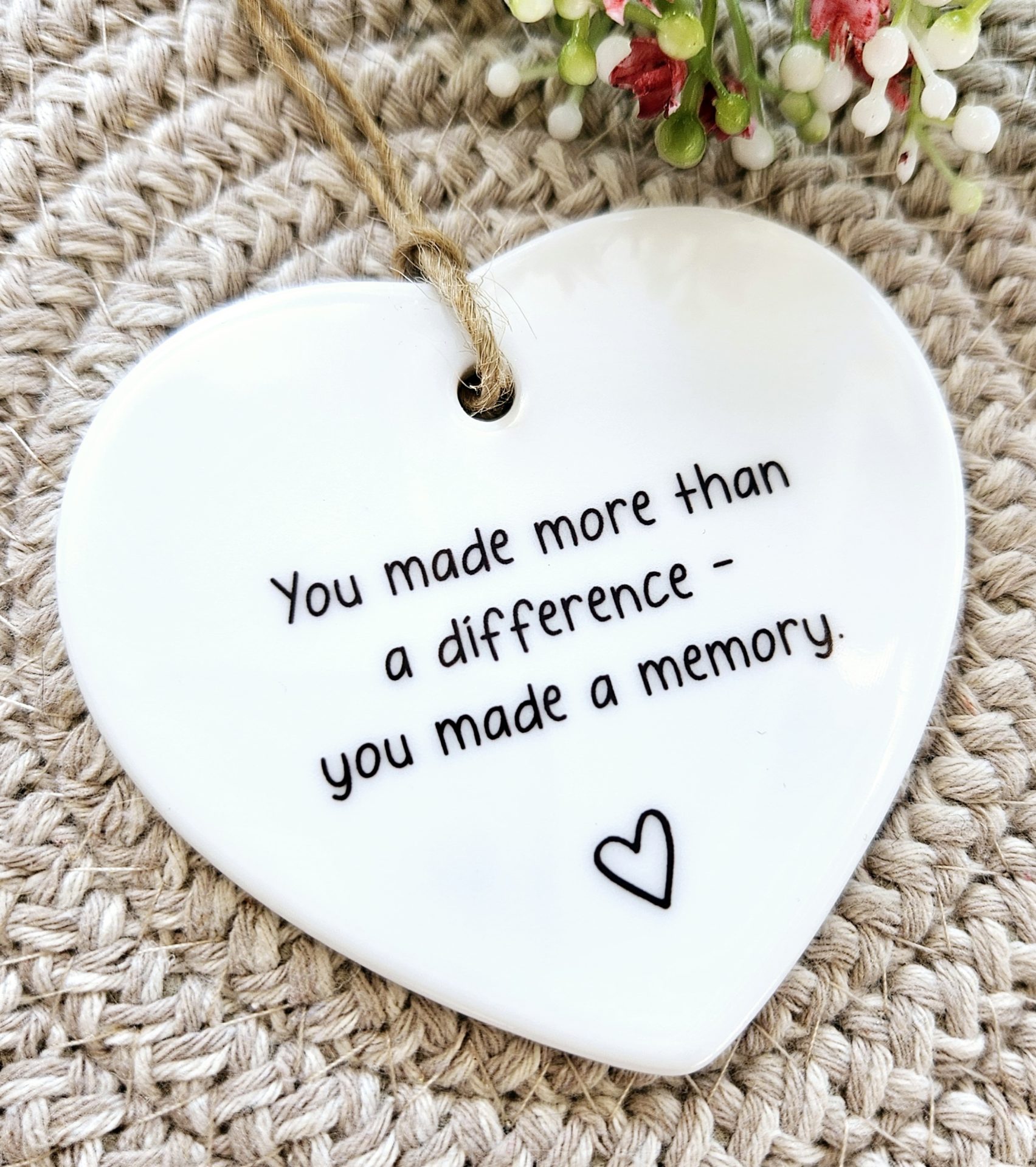 Personalised Ceramic Heart Keepsake – “You Made More Than a Difference” Gift for Teachers, Mentors & Friends - Image 5
