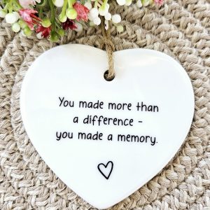 Personalised Ceramic Heart Keepsake – “You Made More Than a Difference” Gift for Teachers, Mentors & Friends