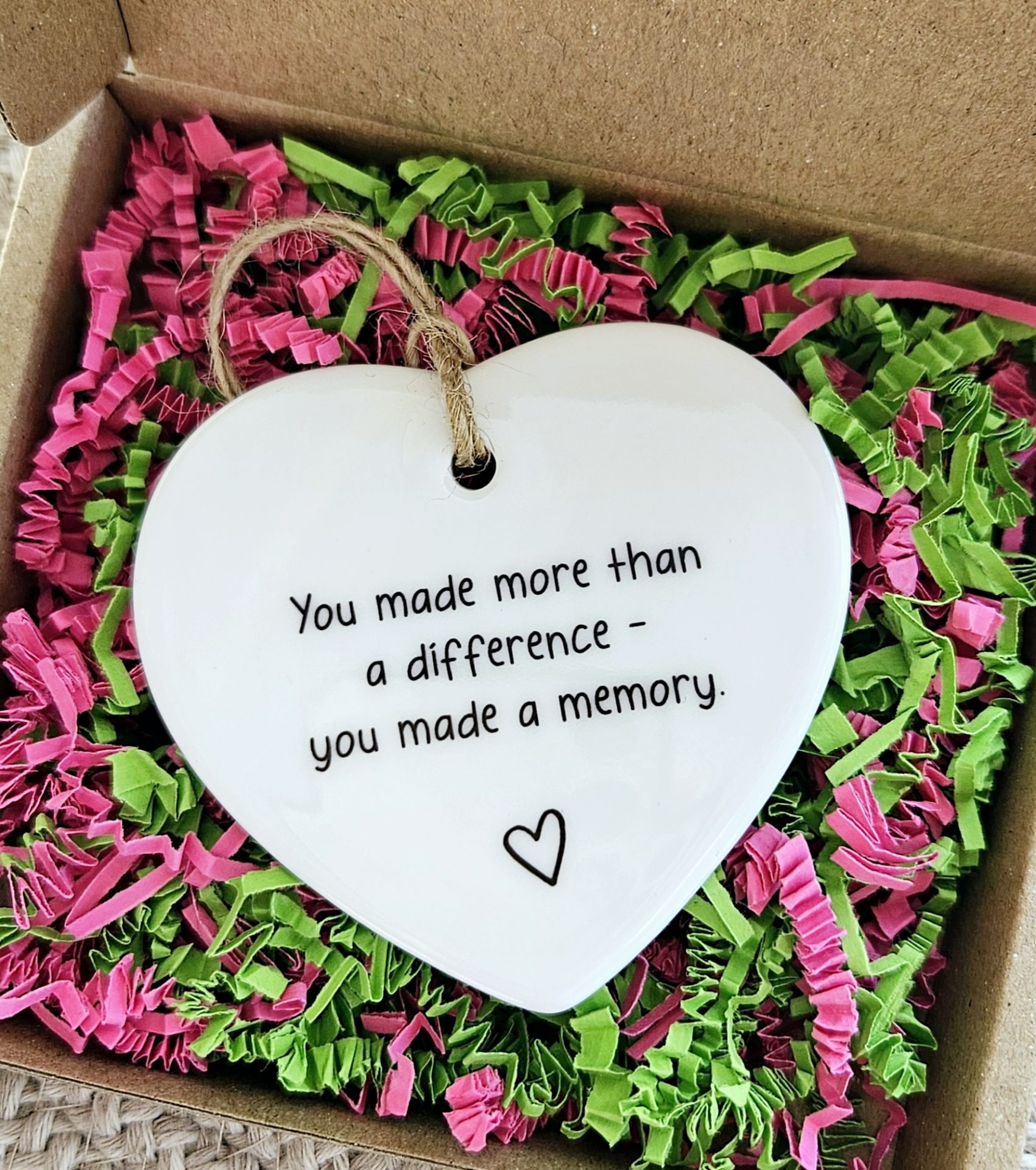 Personalised Ceramic Heart Keepsake – “You Made More Than a Difference” Gift for Teachers, Mentors & Friends - Image 6