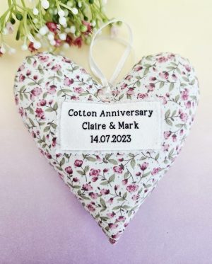 Personalised Fabric Cotton Wedding Anniversary 2 Years