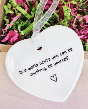 Be Yourself Ceramic Heart – Inspirational Pride Gift