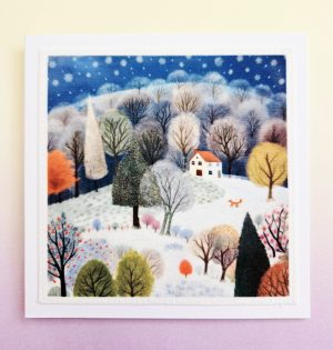 Choice of 5 Handmade Stitched Whimsical Christmas Cards