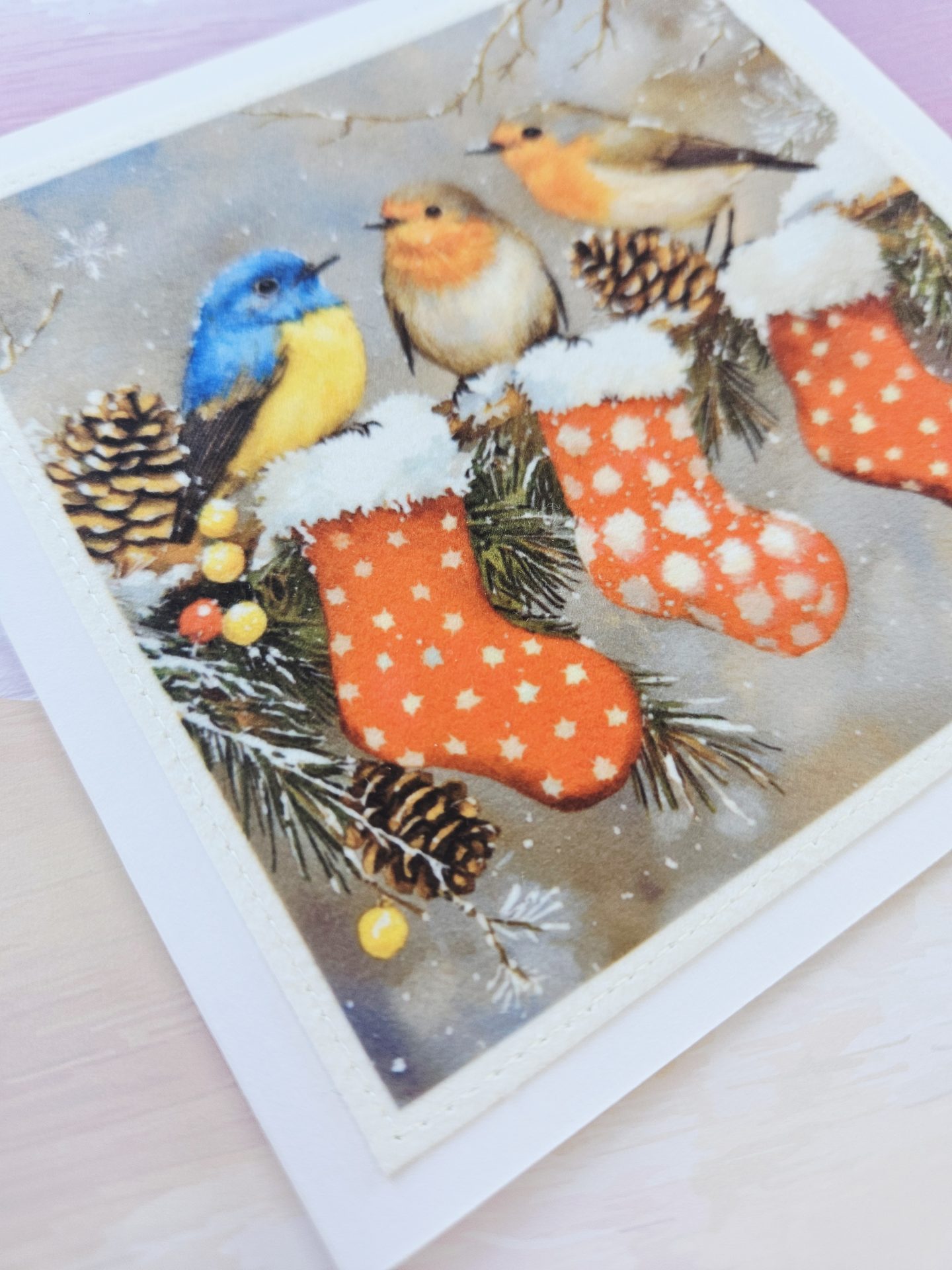 Handmade Christmas Card Set of 5 – Winter Birds Designs - Image 9