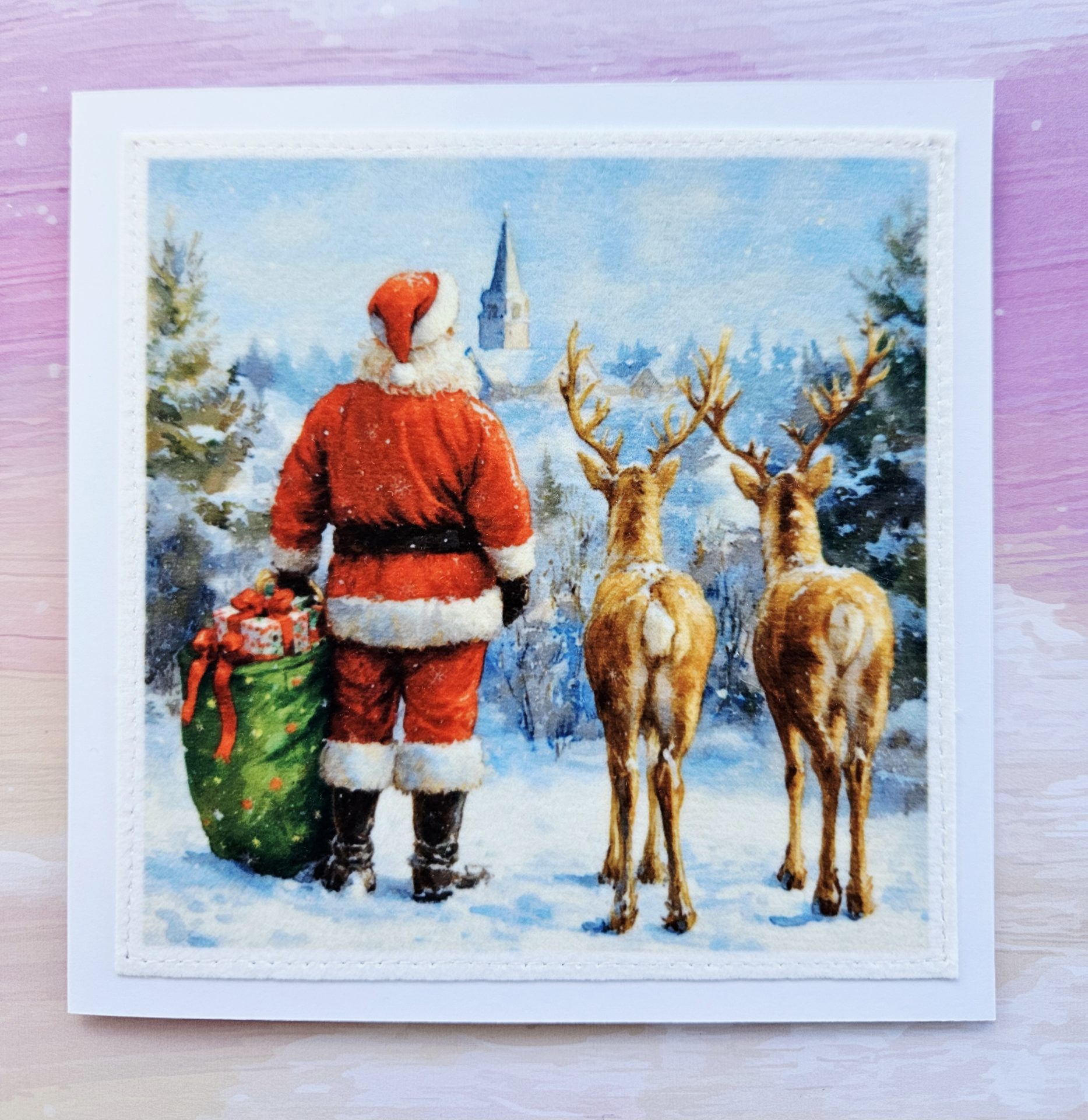 Handmade Father Christmas Cards – Set of 5 Whimsical Designs - Image 2