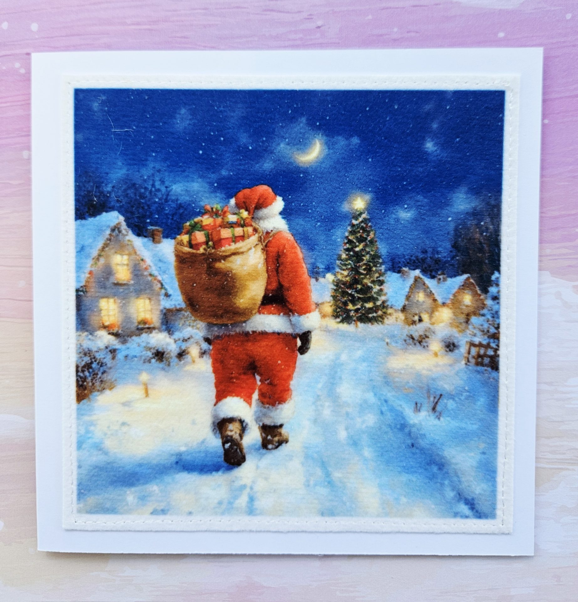 Handmade Father Christmas Cards – Set of 5 Whimsical Designs - Image 3
