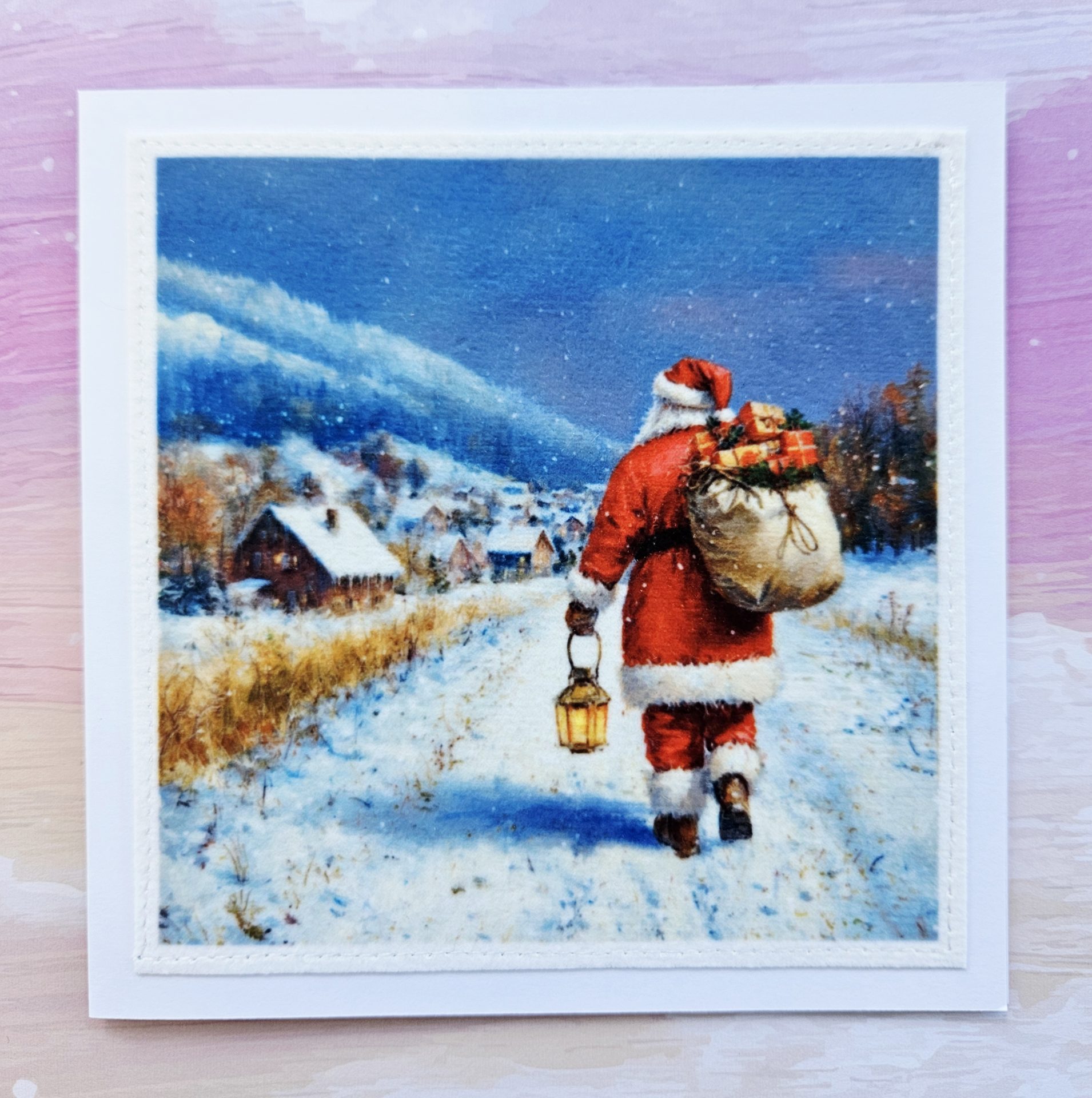 Handmade Father Christmas Cards – Set of 5 Whimsical Designs - Image 4