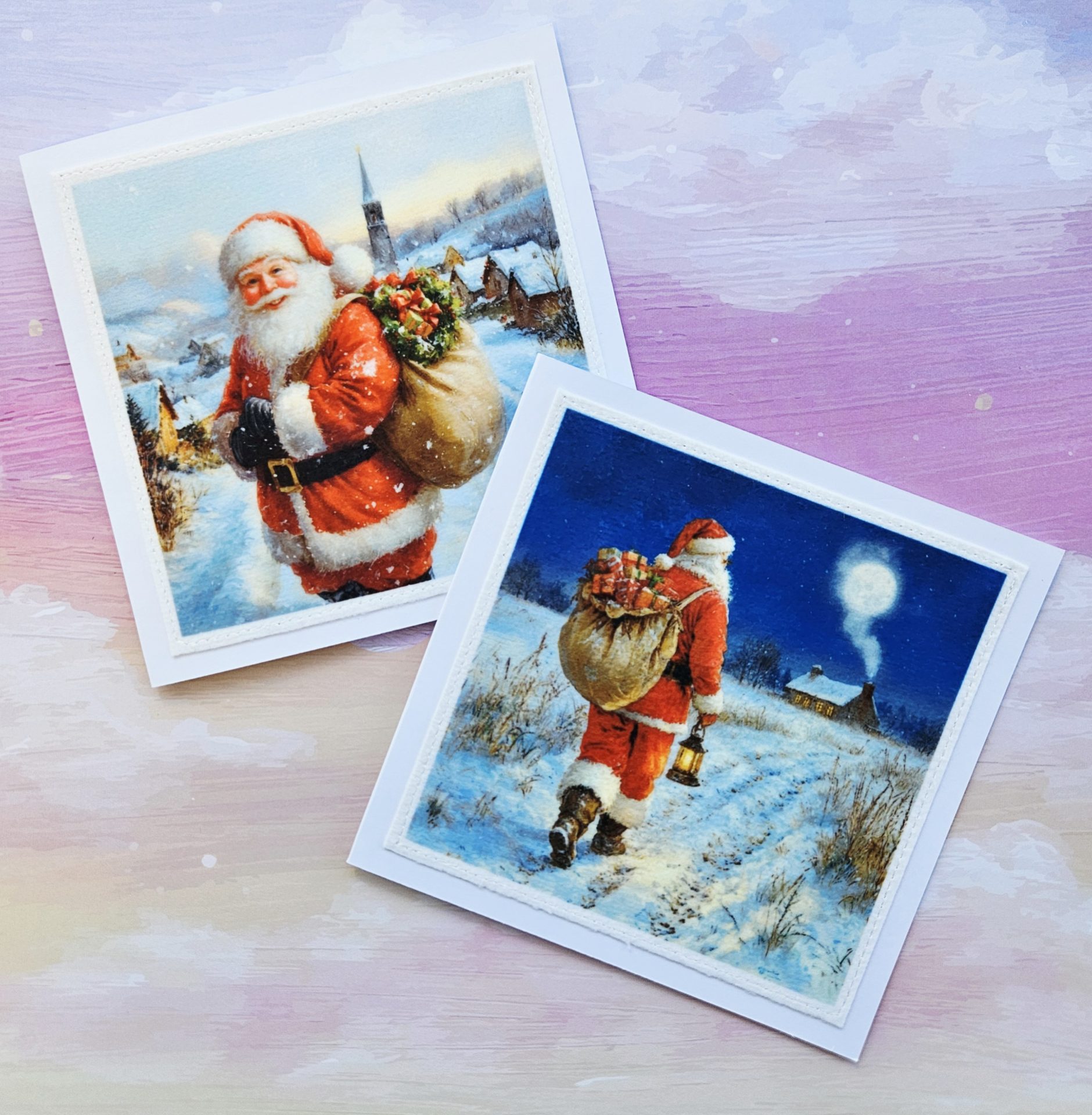Handmade Father Christmas Cards – Set of 5 Whimsical Designs - Image 7