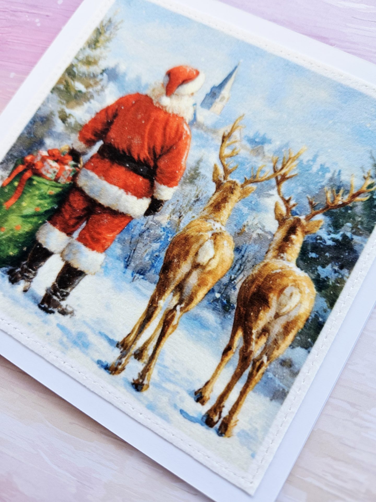 Handmade Father Christmas Cards – Set of 5 Whimsical Designs - Image 10