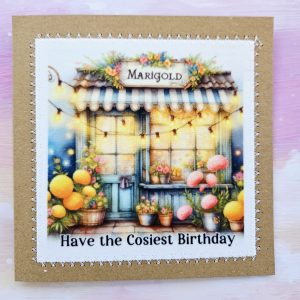 Handmade October Birthday Card – Marigold Birth Flower Design