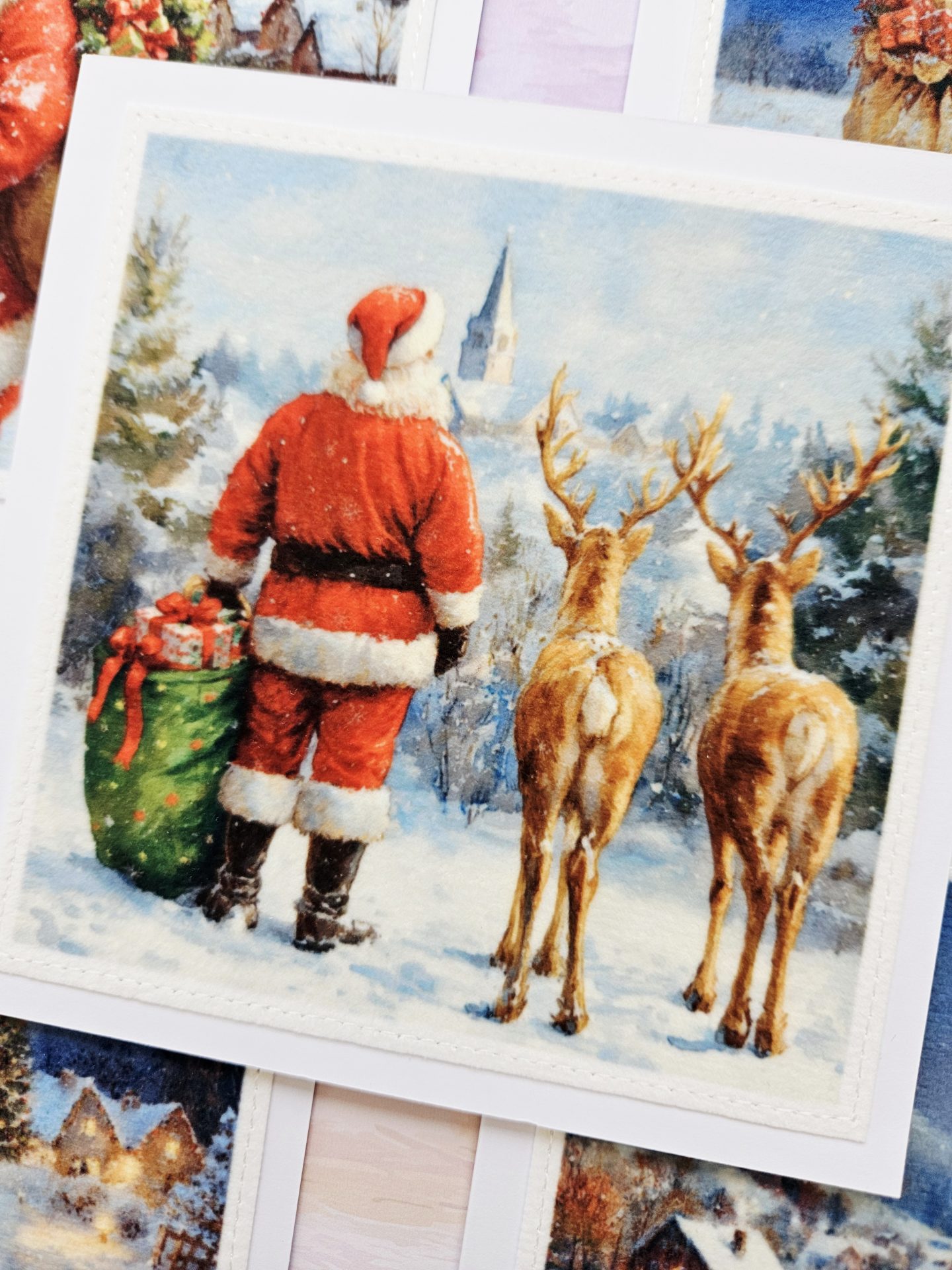 Handmade Father Christmas Cards – Set of 5 Whimsical Designs - Image 12