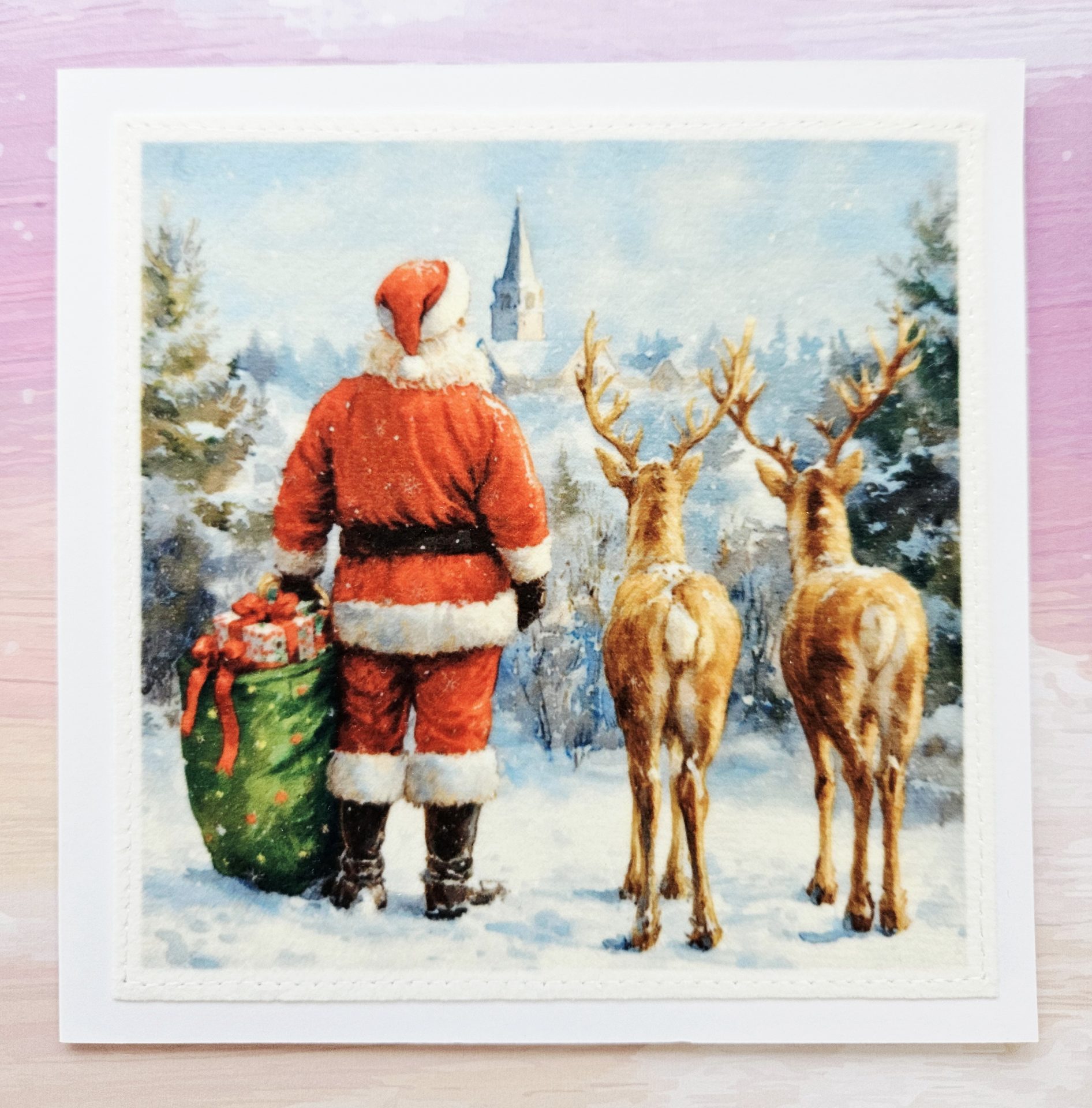 Handmade Father Christmas Cards – Set of 5 Whimsical Designs - Image 17