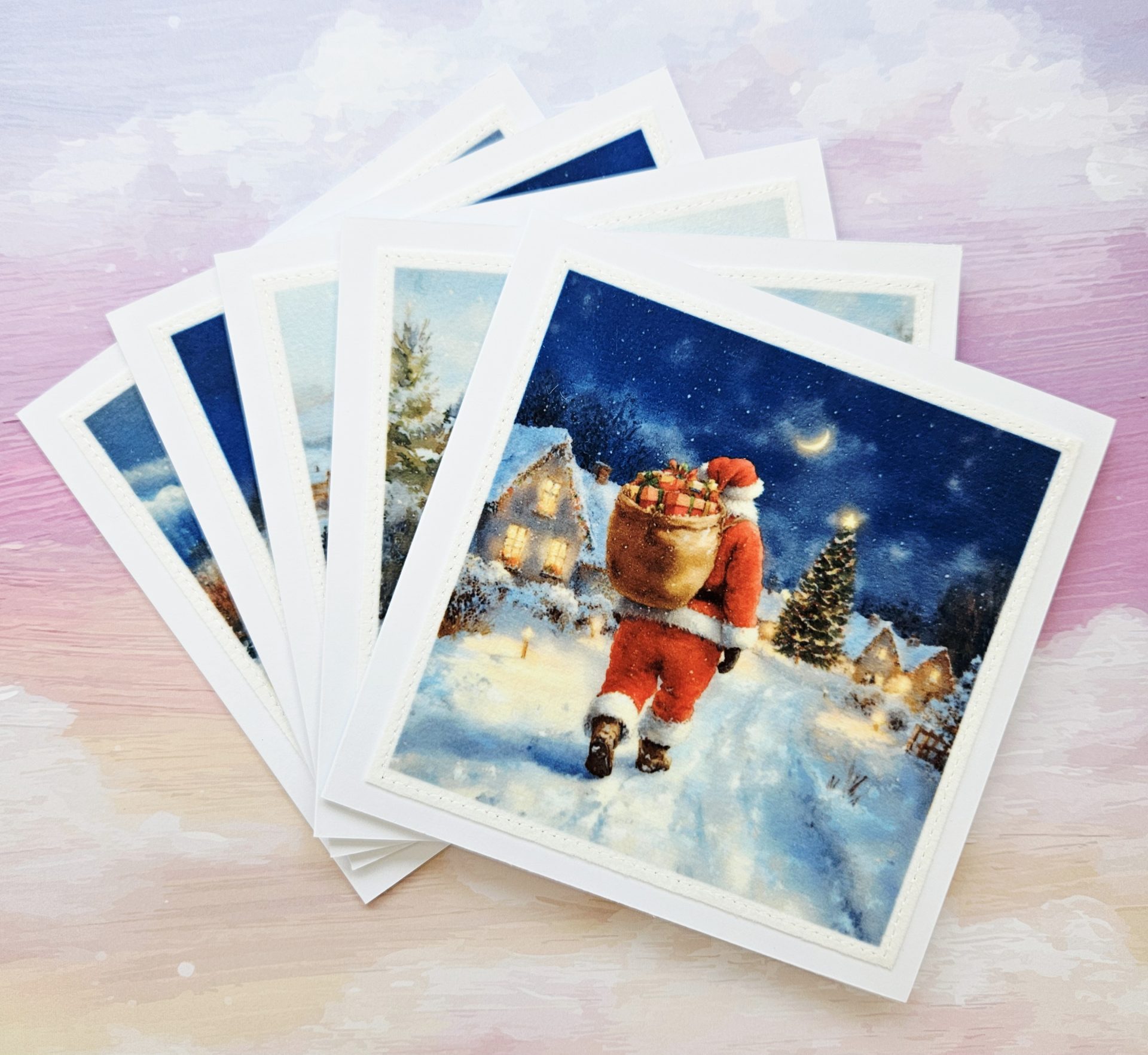 Handmade Father Christmas Cards – Set of 5 Whimsical Designs - Image 22
