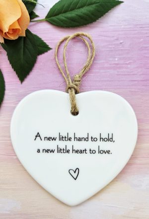 christening gift keepsake ceramic heart with quote