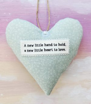 A New Little Hand to Hold Fabric Heart – New Baby Gift, Baby Shower Keepsake, or Gift for New Parents and Grandparents