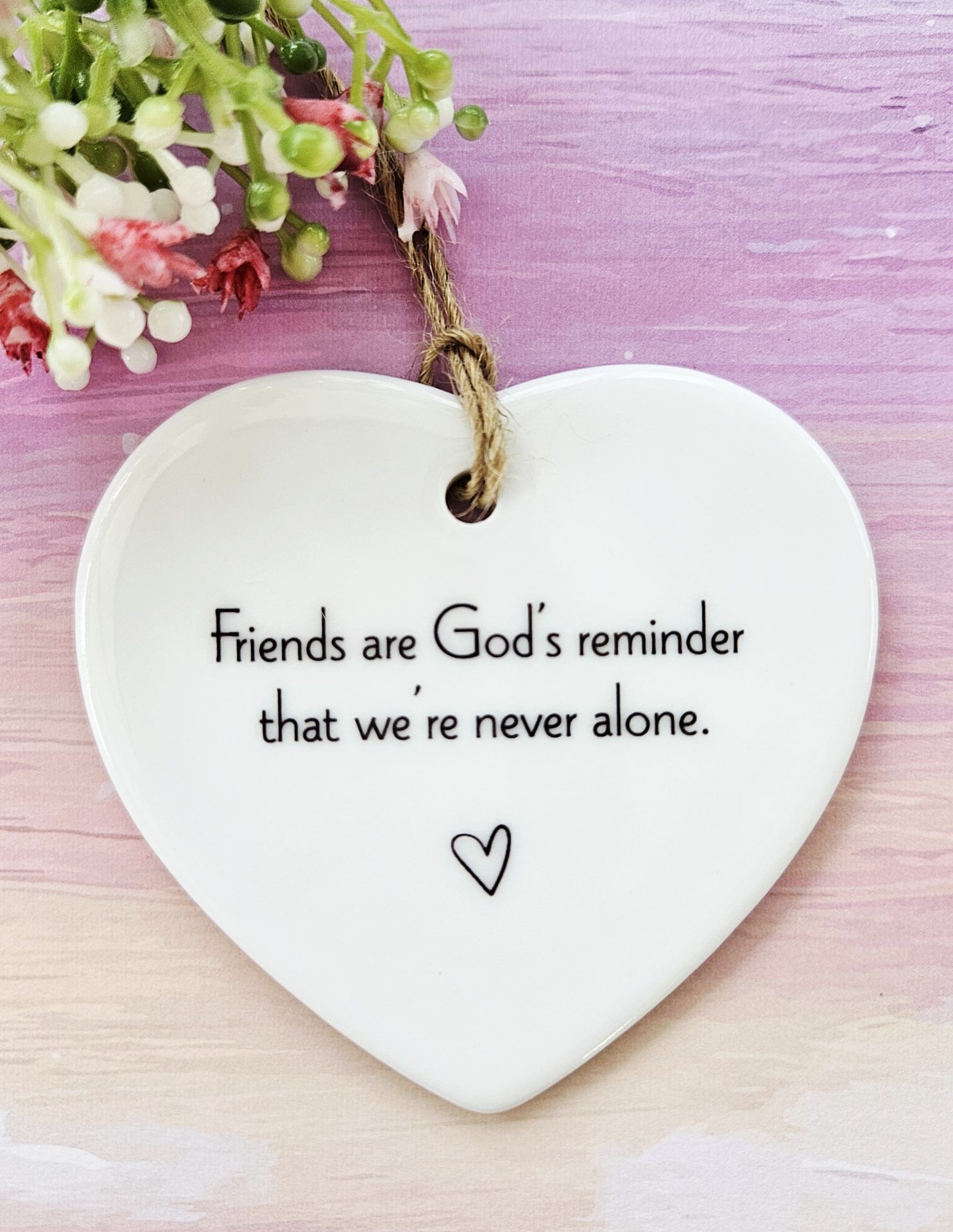 Friends Are God’s Reminder Ceramic Heart – Handmade Christian Friendship Gift | Faith Keepsake for Special Friend