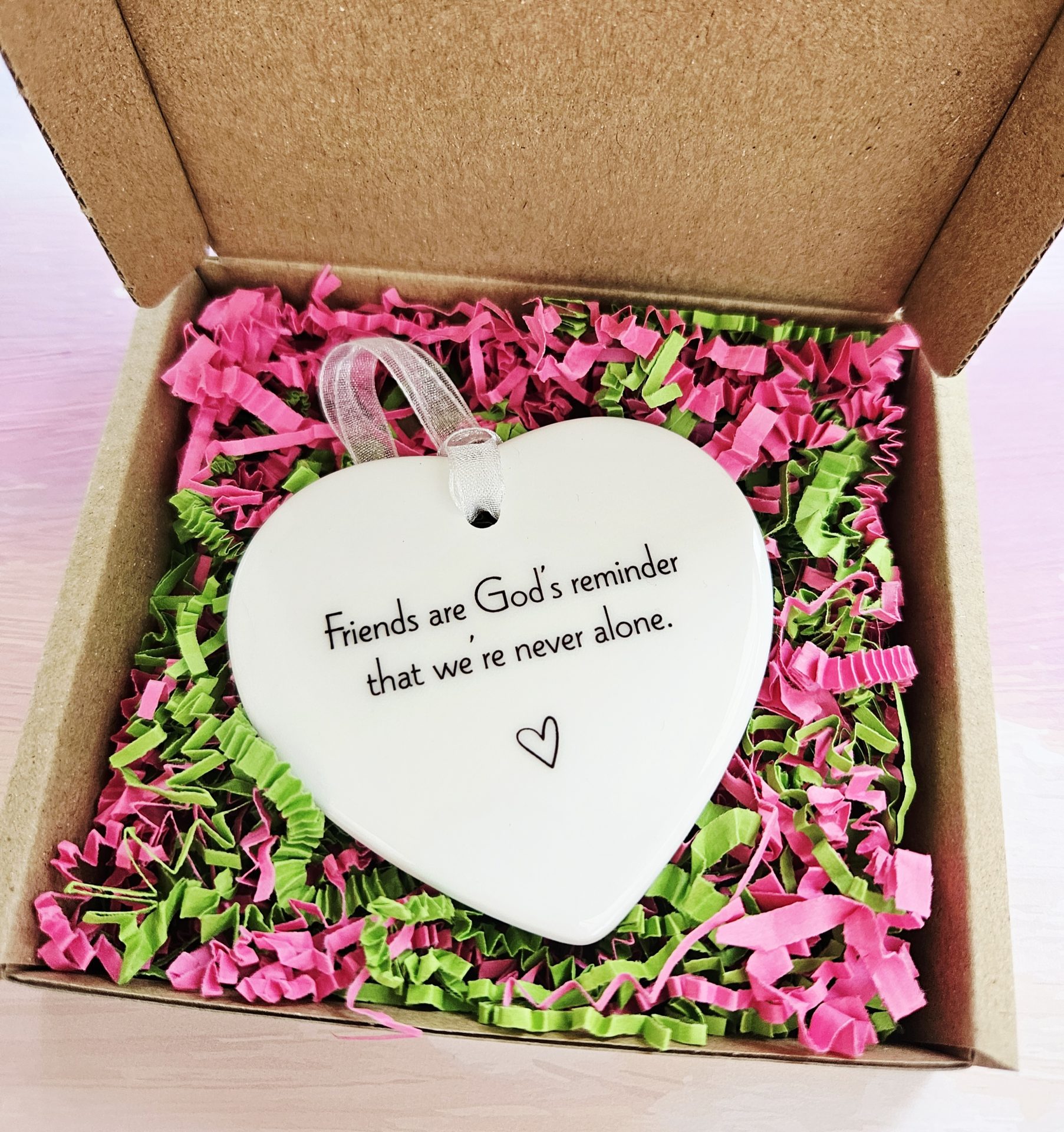 Friends Are God’s Reminder Ceramic Heart – Handmade Christian Friendship Gift | Faith Keepsake for Special Friend - Image 5