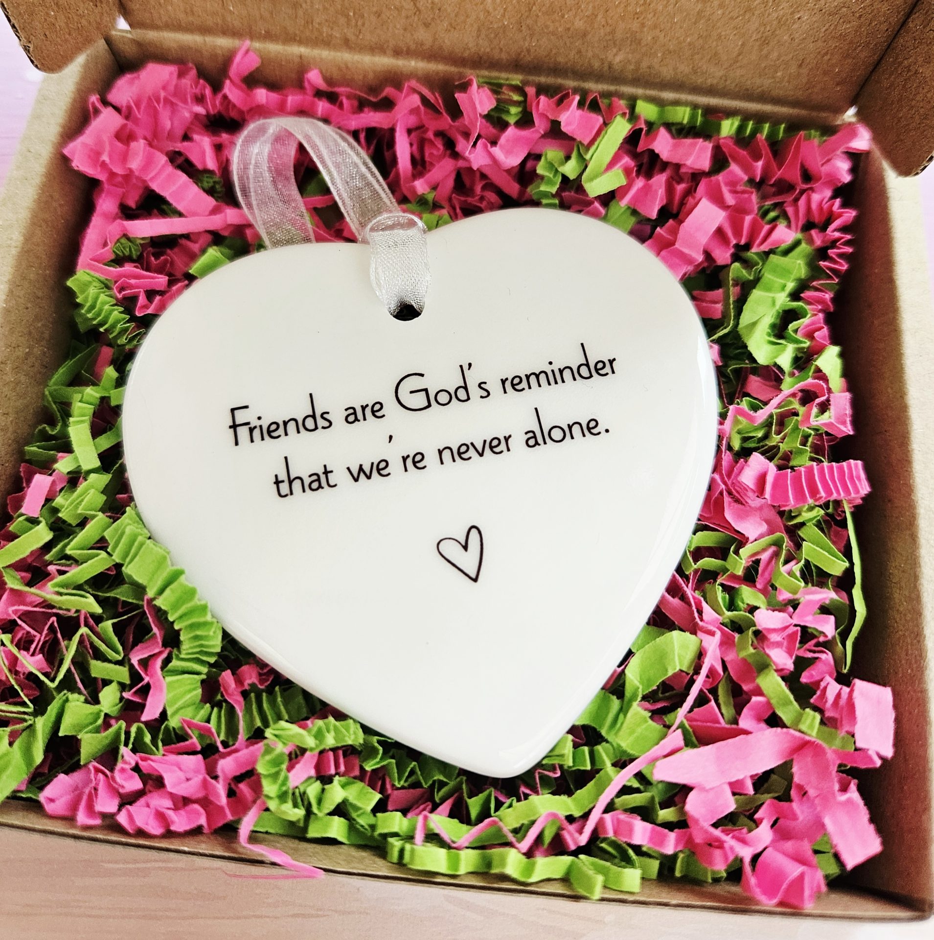 Friends Are God’s Reminder Ceramic Heart – Handmade Christian Friendship Gift | Faith Keepsake for Special Friend - Image 6