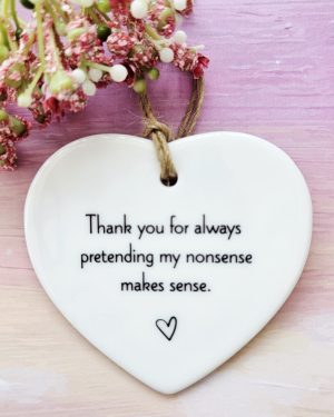 Handmade Thank You Ceramic Heart – Friendship Keepsake Gift