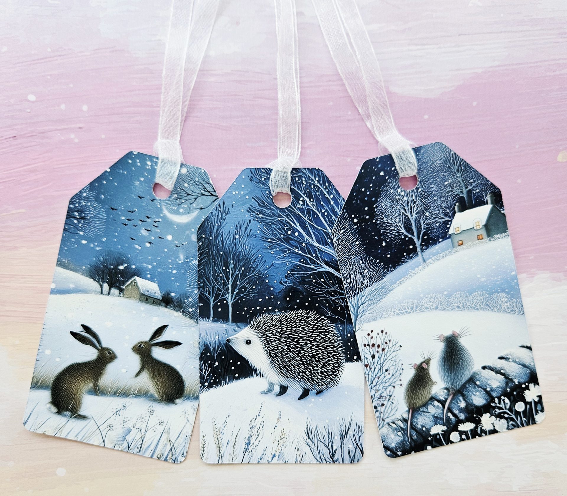 Woodland Animal Christmas Gift Tags – Set of 6 Handmade - Image 5