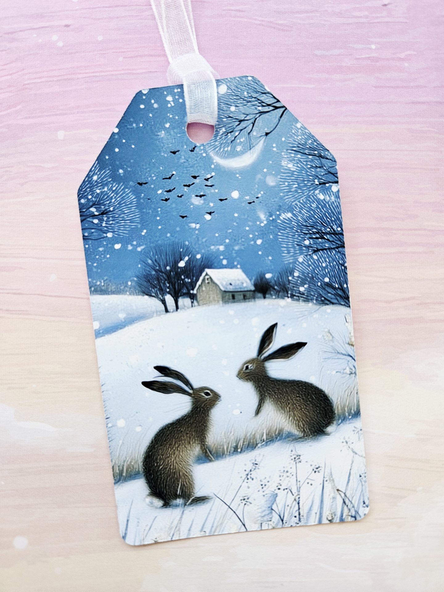 Woodland Animal Christmas Gift Tags – Set of 6 Handmade - Image 6