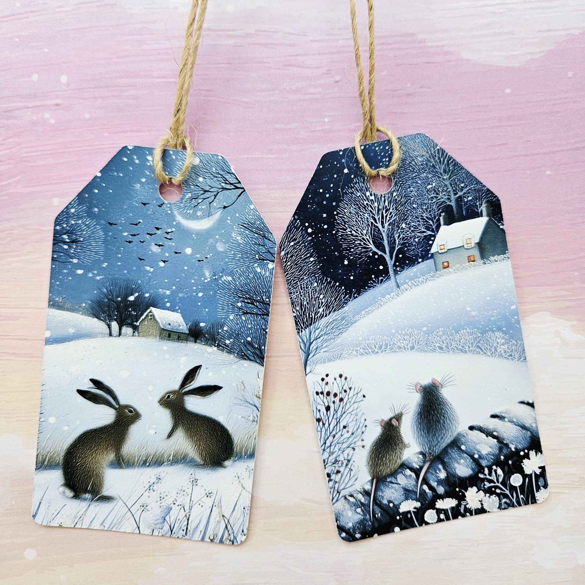 Woodland Animal Christmas Gift Tags – Set of 6 Handmade - Image 7