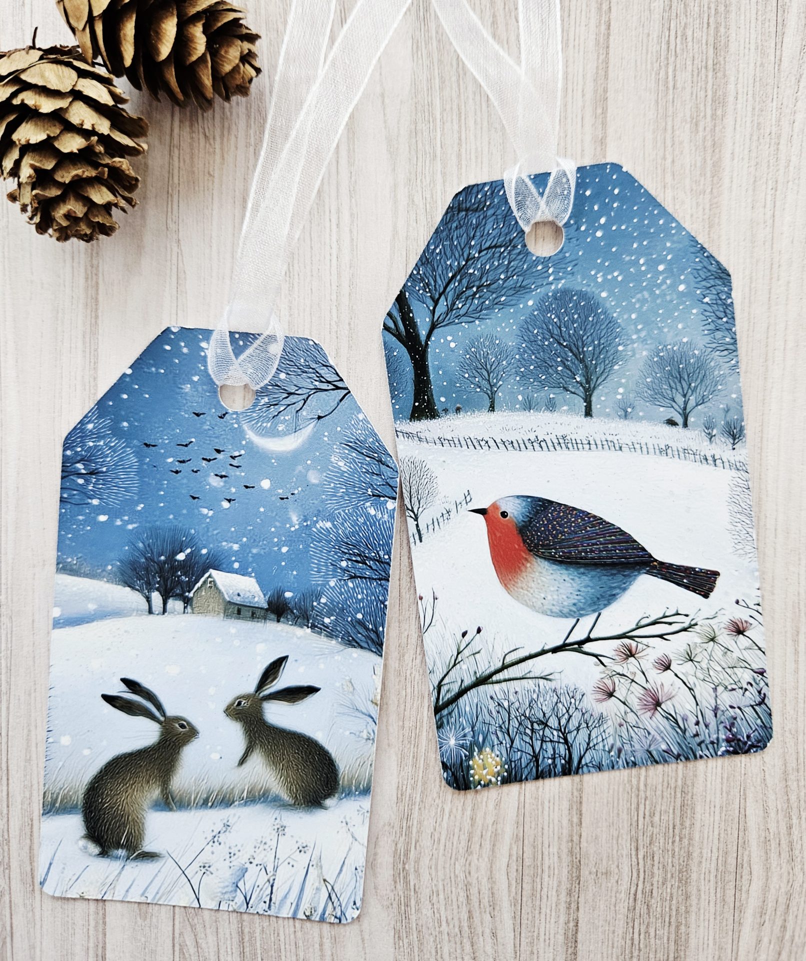 Woodland Animal Christmas Gift Tags – Set of 6 Handmade - Image 8