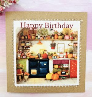Cosy Country Kitchen Handmade Greeting Card – Birthday Card