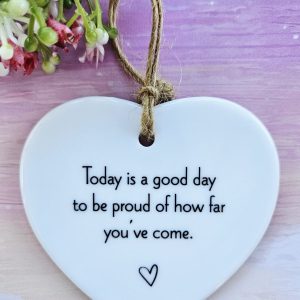 Handmade Inspirational Ceramic Heart – Encouragement Gift