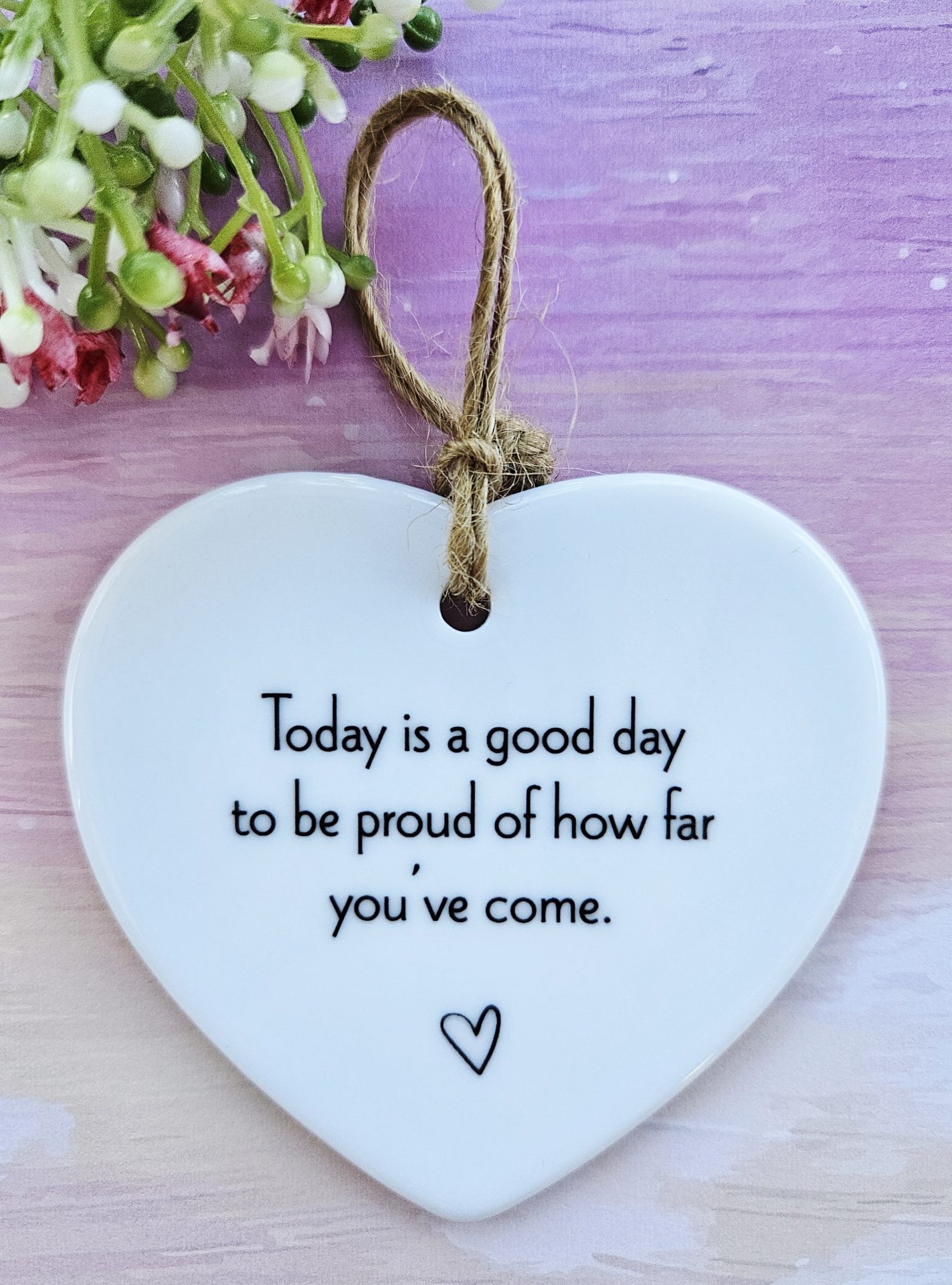 Handmade Inspirational Ceramic Heart – Encouragement Gift