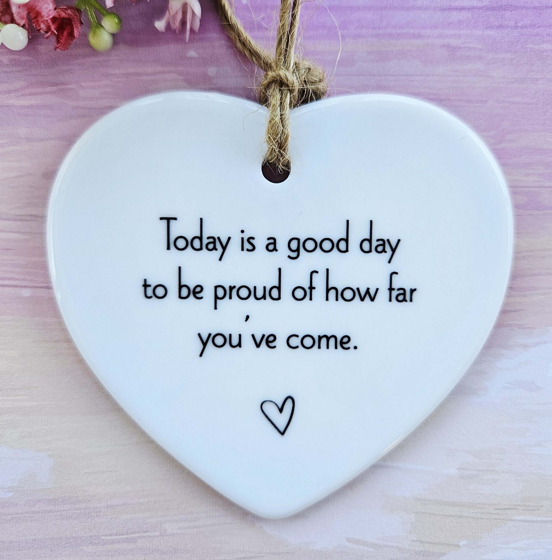 Handmade Inspirational Ceramic Heart – Encouragement Gift - Image 2