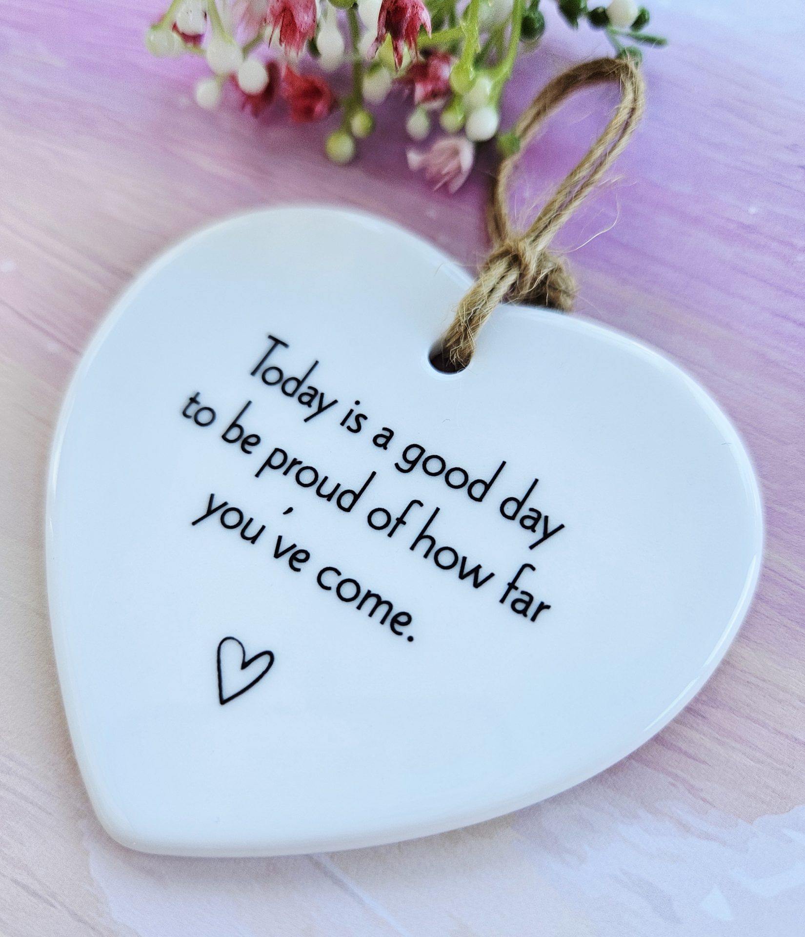 Handmade Inspirational Ceramic Heart – Encouragement Gift - Image 3