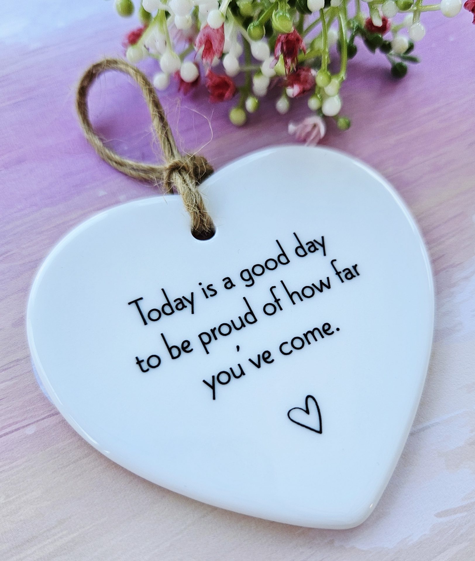 Handmade Inspirational Ceramic Heart – Encouragement Gift - Image 4