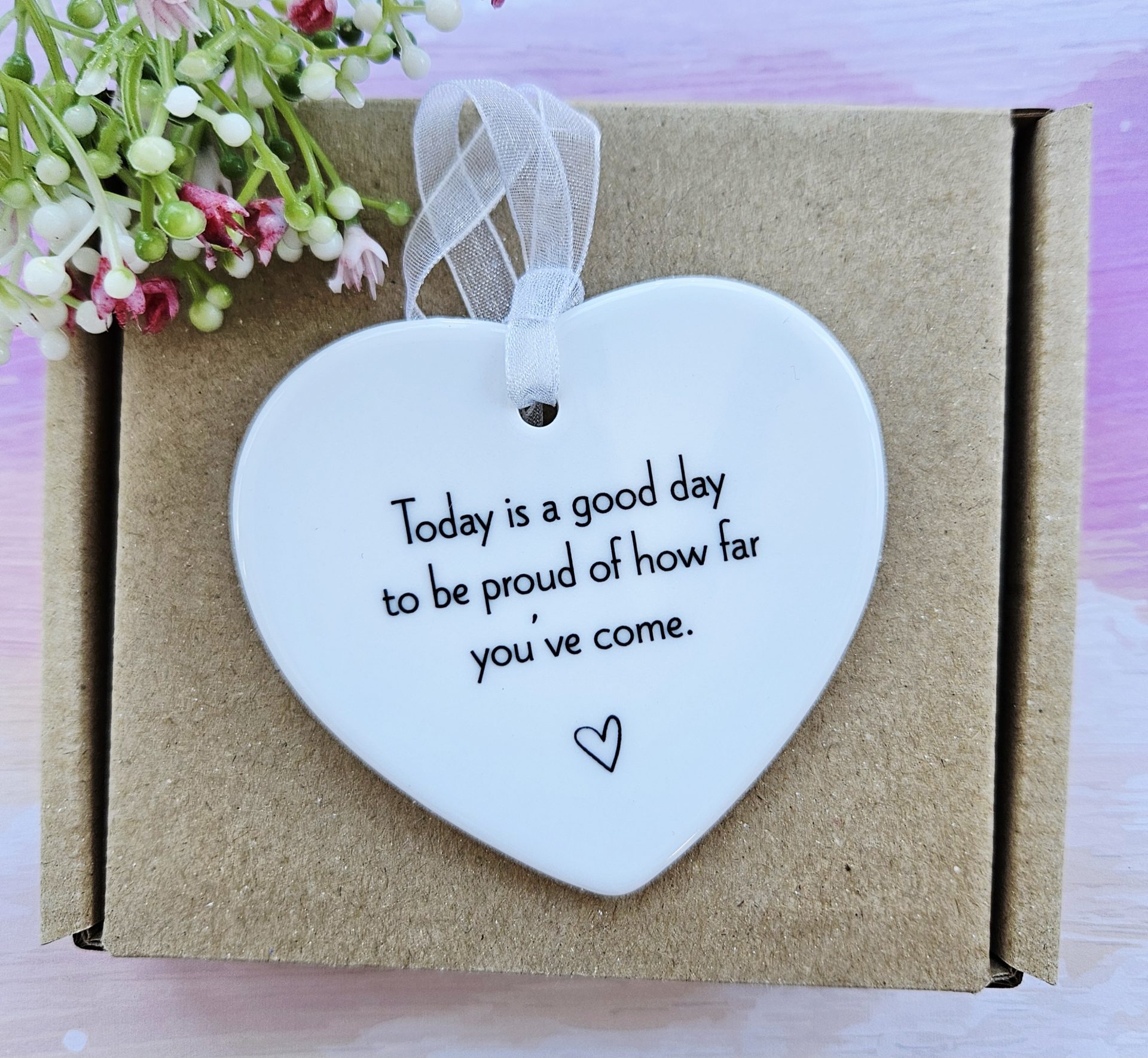 Handmade Inspirational Ceramic Heart – Encouragement Gift - Image 5