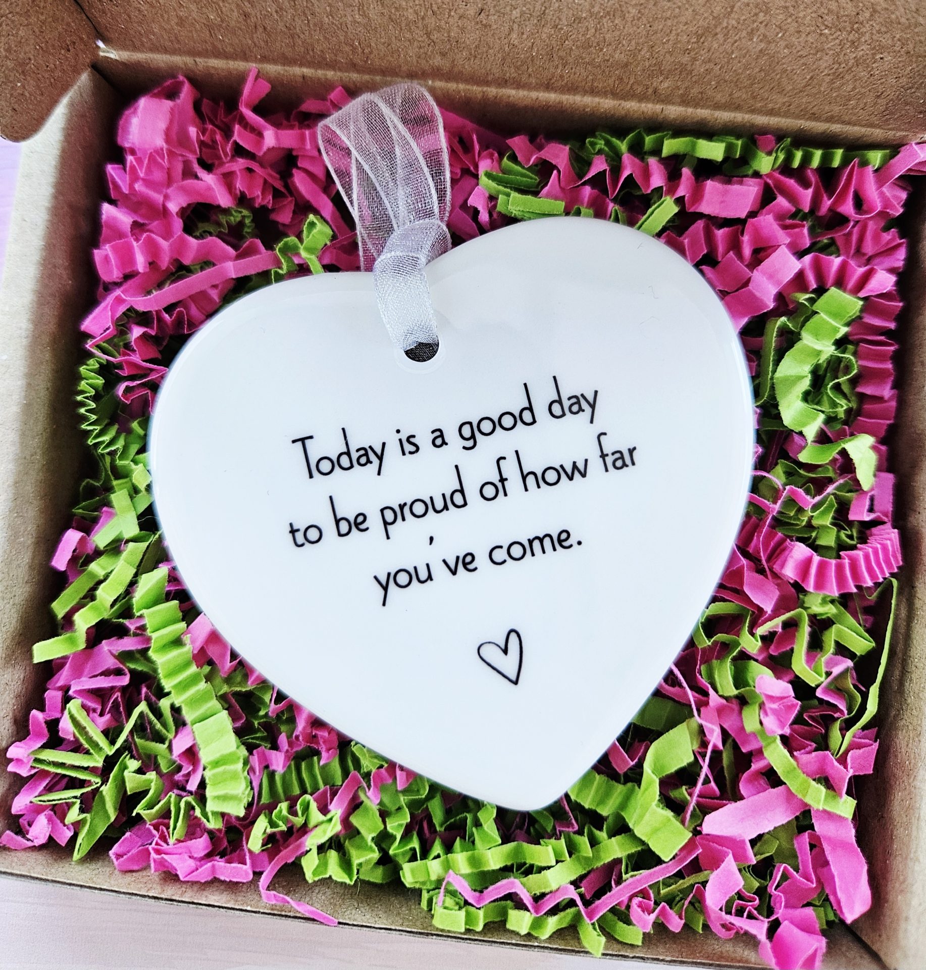 Handmade Inspirational Ceramic Heart – Encouragement Gift - Image 6