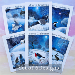 Woodland Animal Christmas Cards – Set of 6 Handmade