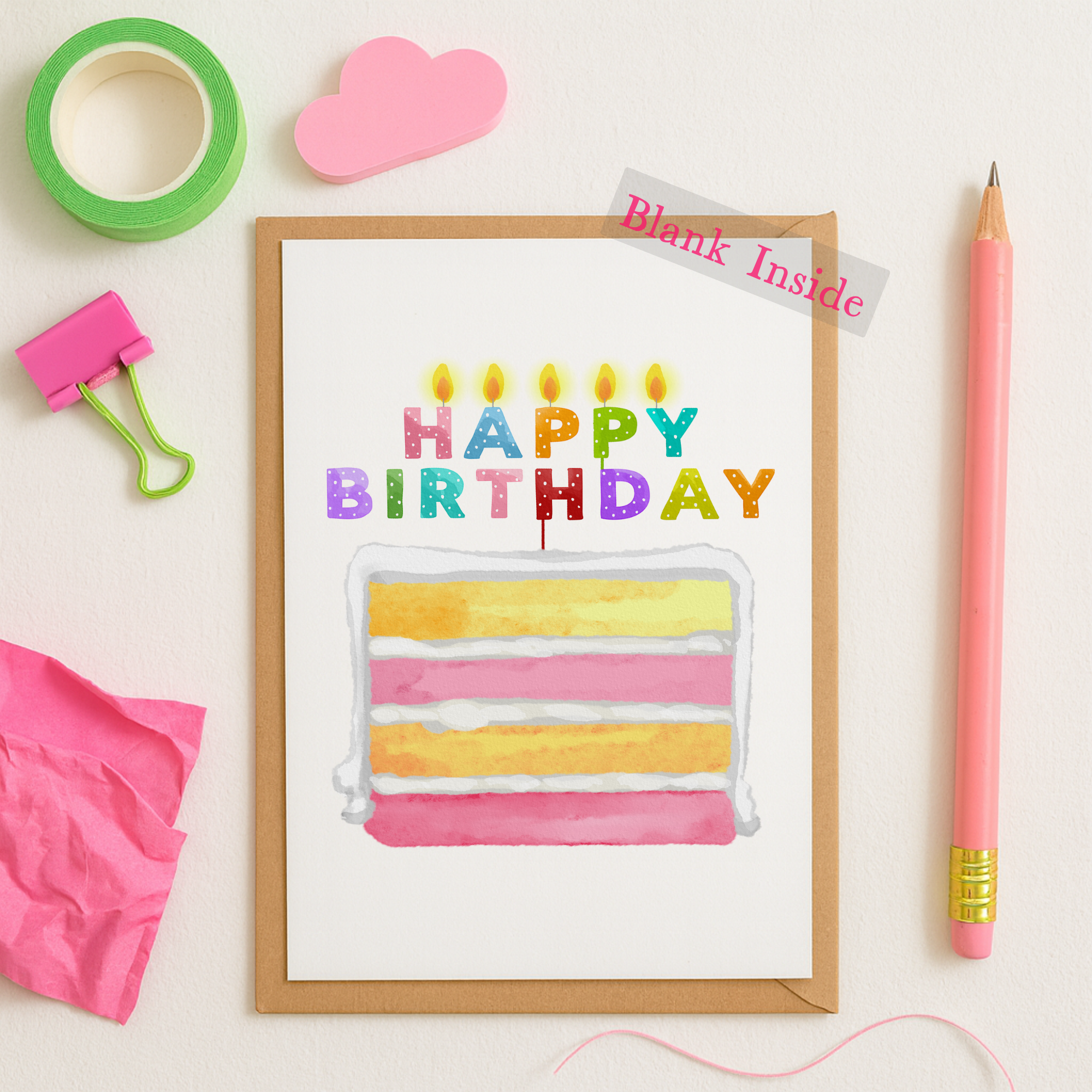 Bright & Cheerful A6 Birthday Card – Handmade Colourful Design - Image 2