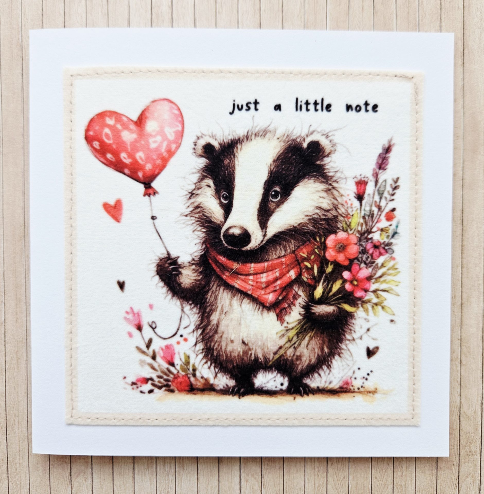 Handmade Badger Fabric Blank Notelets – Set of 5 - Image 6