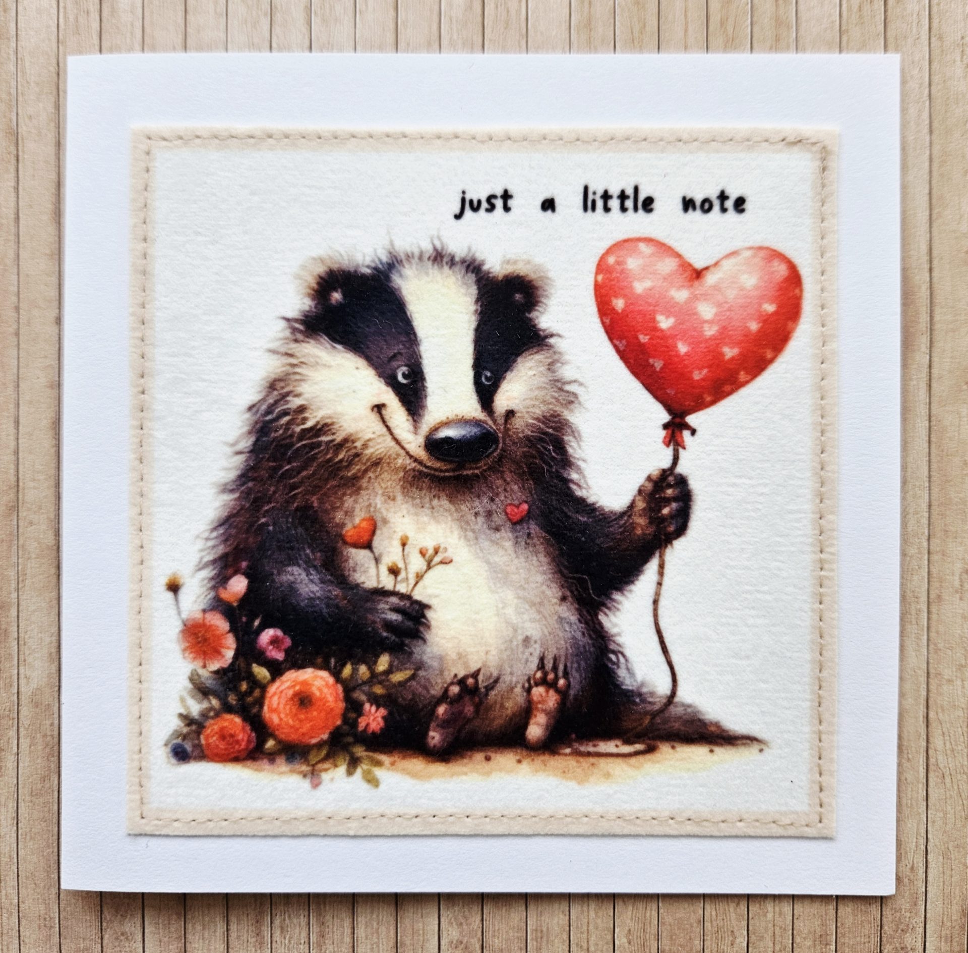 Handmade Badger Fabric Blank Notelets – Set of 5 - Image 7