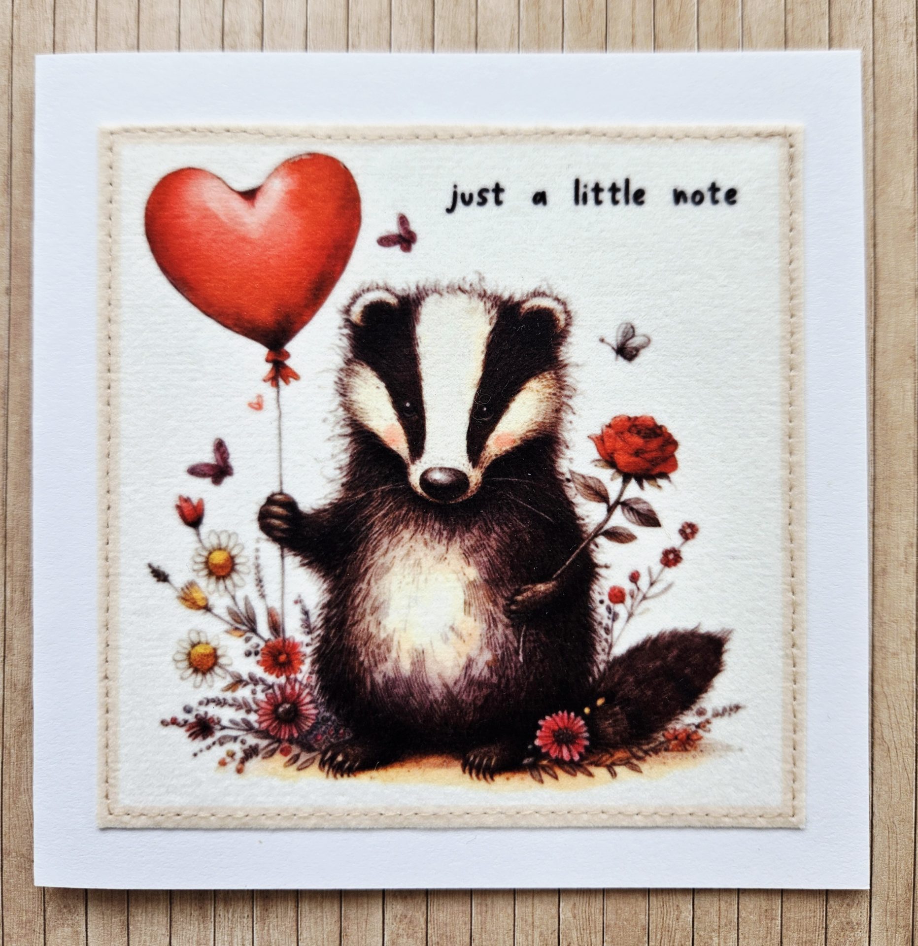Handmade Badger Fabric Blank Notelets – Set of 5 - Image 8