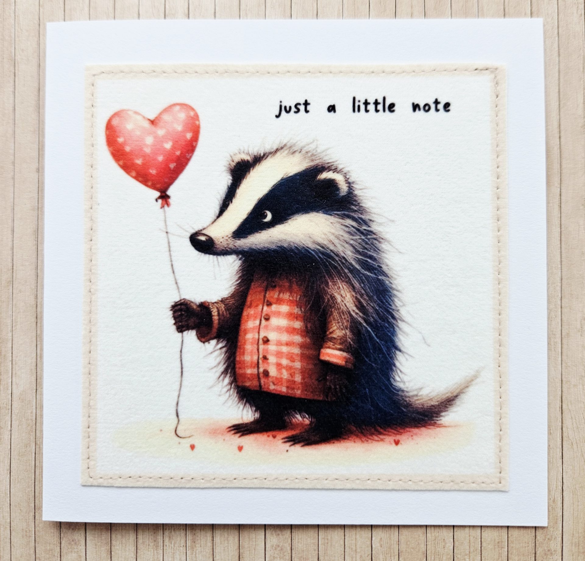 Handmade Badger Fabric Blank Notelets – Set of 5 - Image 9