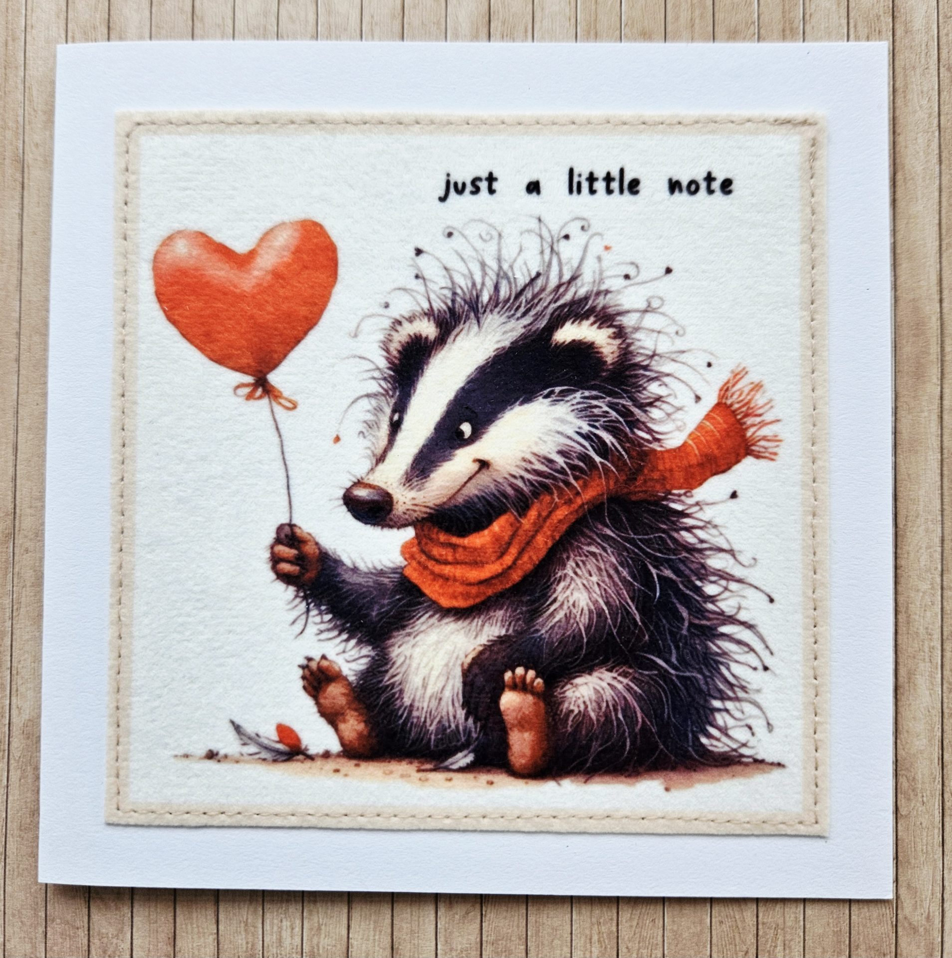 Handmade Badger Fabric Blank Notelets – Set of 5 - Image 10